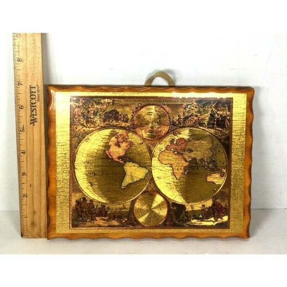 Old World Small Hanging Map Wall Plaque – Souvenir From Royal Gorge of Colorado - Picture 4 of 12